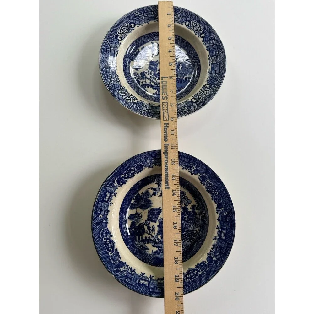 Blue Willow 9 Inch Soup Salad Bowls Set Of 2 England See Photos & Description
